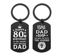 ENGZHI Dad 80th Birthday Gifts for Men, Best Dad Ever, Gift for 80 Year Old Father Dadddy, 2x1 Inch Metal UK