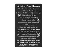 ENGZHI Daughter Memorial Gifts Sympathy Card - A Letter from Daughter In Heaven - Bereavement Gifts for Loss of Daughter Remembrance Card, Black Metal Wallet Card