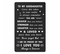 ENGZHI Goddaughter Wallet Card Christening Gifts for Girls - I Am So Proud of You - Goddaughter Confirmation Card, My Goddaughter Gifts from Godmother