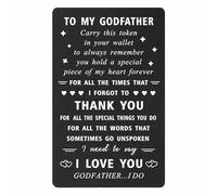 ENGZHI Godfather Birthday Card Wallet Card - Thank You I Love You Godfather...I Do - Godfather Proposal Gifts for Men, Christmas