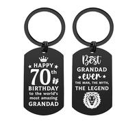 ENGZHI Grandad 70th Birthday Gifts for Men, World's Best Grandad, Gift for 60 Year Old Grandpa Grandfather, 2x1 Inch Metal UK