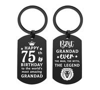 ENGZHI Grandad 75th Birthday Gifts for Men, Best Grandad Ever, Gift for 75 Year Old Grandpa Grandfather, 2x1 Inch Metal UK