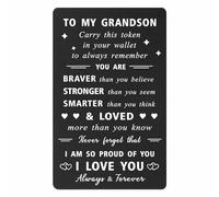 ENGZHI Grandson Wallet Card - So Proud of You Grandson Gifts for Boys, Grandsons Birthday Christmas Christening Card for Men