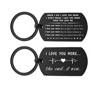 ENGZHI I Love You More The End I Win Keyring - Love You Gifts for Her Christmas Birthday Anniversary Valentines, Metal, Black