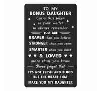 ENGZHI Inspirational Stepdaughter Gifts from Stepdad Stepmum, Inspirational Bonus Step Daughter Card Gifts for Birthday Christmas Wedding Valentine Wallet Card
