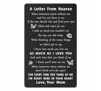 ENGZHI Loss of Mum Sympathy Cards - A Letter from Mum In Heaven, In Loving Memory Mum - Bereavement Cards Gifts for Loss of Mother, Black Metal Wallet Card
