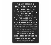 ENGZHI Mother In Law Gifts from Daughter In Law - Thank You for Your Welcoming Me - Mum In Law Card Mothers Day Card, Mother Of The Groom Wedding Wallet Insert Card