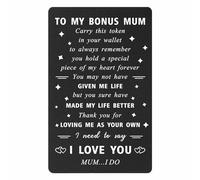 ENGZHI My Stepmum Gifts from Daughter Son - Thank You for Loving Me As Your Own - I Love You Stepmother Card for Mothers Day Birthday Christmas, Metal Wallet Card