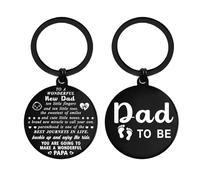 ENGZHI New Dad Gifts, New Father Keyring for Him, Daddy To Be Gifts from Baby, First Time Gifts for Fathers Day Christmas