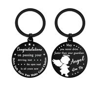 ENGZHI New Driver Gifts for Young Adult, Guardian Angel Keyring for Him Her, Congratulation Passing Driving Test Teenager
