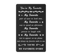 ENGZHI Romantic Anniversary Cards for Men Women, Love Wallet Cards Keepsake for Him Her Birthday Christmas, You're My Favorite, Unisex