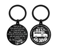 ENGZHI School Bus Driver Gifts, Thank You Keyring for Busman, Awesome Gifts for Term End Holiday School Bus Driver Appreciation Day