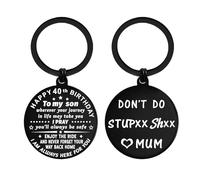 ENGZHI Son 40th Birthday Gifts for Men, Son 40 Year Old Birthday Decorations Him, Mum To Son Age 40 Keyring Gag