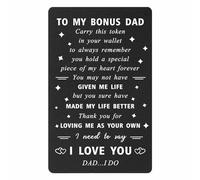 ENGZHI Step Dad Greeting Card from Daughter - Thank You for Loving Me As Your Own - I Love You Stepfather Gifts for Birthday Christmas Valentines, Personalised Metal Wallet Card