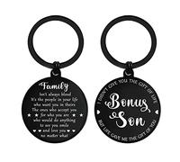 ENGZHI Stepson Keyring - Life Gave Me the Gift of You - Step Son Birthday Gifts from Step mum Stepdad, Christmas