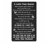 ENGZHI Sympathy Card Loss of Husband - A Letters from Your Men In Heaven - Memorial Gifts for Loss of Husband, Engraved Wallet Card