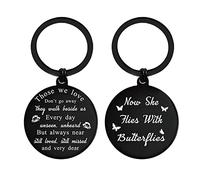 ENGZHI Sympathy Gifts Memorial Keyring -Those We Love Didn't Go Away - Butterfly Memory Gifts for Loss of Sister Grandma Daughter Auntie
