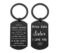 ENGZHI To My Sister Keyring Gifts - Best Ever Sister, I Love You Gifts for Sister, Meaningful Sister Birthday Gifts, Mothers Day Christmas