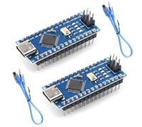ENHANA 2PCS Nano V3.0 Development Board with USB Cable, ATmega328P Microcontroller, 5V 16MHz, Type-C/Micro USB Interface, Compatible with Arduino IDE for DIY Electronics, Robotics and STEM Projects