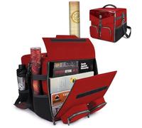 ENHANCE Board Game Shoulder Bag - Collector's Edition Board Game Storage with Shoulder Strap and Accessories Pockets for Dice, Cards, More - Reinforced Carrier Protects Tabletop Games (Dragon Red)