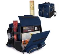 ENHANCE Board Game Shoulder Bag - Collector's Edition Board Game Storage with Shoulder Strap and Accessories Pockets for Dice, Cards, More - Reinforced Carrier Protects Tabletop Games (Dragon Blue)