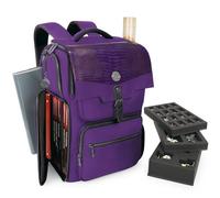 ENHANCE Collector's Edition DnD Backpack - RPG DM Bag for Dungeons and Dragons - DnD Bag fits 6-8 Books, 18" Laptop/DM Screen Slot, Miniature Foam Trays, Accessory Pockets, Map Strap (Dragon Purple)