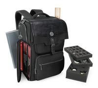 ENHANCE Collector's Edition DnD Backpack - RPG DM Bag for Dungeons and Dragons - DnD Bag fits 6-8 Books, 18" Laptop/DM Screen Slot, Miniature Foam Trays, Accessory Pockets, Map Strap (Dragon Black)