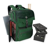 ENHANCE Collector's Edition DnD Backpack - RPG DM Bag for Dungeons and Dragons - DnD Bag fits 6-8 Books, 18" Laptop/DM Screen Slot, Miniature Foam Trays, Accessory Pockets, Map Strap (Dragon Green)