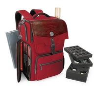 ENHANCE Collector's Edition DnD Backpack - RPG DM Bag for Dungeons and Dragons - DnD Bag fits 6-8 Books, 18" Laptop/DM Screen Slot, Miniature Foam Trays, Accessory Pockets, Map Strap (Dragon Red)