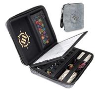 ENHANCE Collector's Edition RPG Organizer Case - DnD Binder with Built-in Character Sheet Holder and Erasable Scribe Panel, Dice Rolling Area, Removable Pen Pouch, Miniature Foam Tray (Dragon Silver)