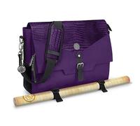 ENHANCE Collector's Edition RPG Player's Essentials DnD Bag - Dragon Hide Exterior Messenger Bag Fits 2-4 Books, Binders, Dice & Accessories, with 17 inch Laptop Slot, Battlemap Straps (Dragon Purple)
