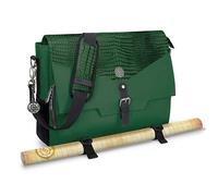 ENHANCE Collector's Edition RPG Player's Essentials DnD Bag - Dragon Hide Exterior Messenger Bag Fits 2-4 Books, Binders, Dice & Accessories, with 17 inch Laptop Slot, Battlemap Straps (Dragon Green)