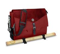 ENHANCE Collector's Edition RPG Player's Essentials DnD Bag - Dragon Hide Exterior Messenger Bag Fits 2-4 Books, Binders, Dice & Accessories, with 17 inch Laptop Slot, Battlemap Straps (Dragon Red)