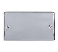 Enhance Decorative 2 Gang Blank Plate Polished Chrome Finish