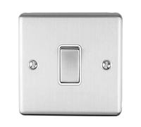 Enhance Decorative intermedite Switch Satin Stainless Finish With White Trim