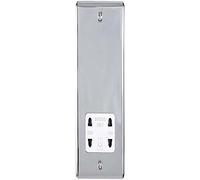 Enhance Decorative Shaver Socket Polished Chrome Finish with White Trim