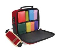 ENHANCE Designer Edition Compact MTG Bag Compatible with Magic the Gathering, Pokemon, Lorcana & more - Small Trading Card Bag with Customizable Interior & Shoulder Strap for Deck Boxes, Dice (Red)