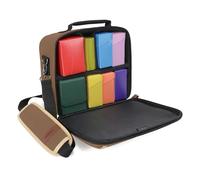 ENHANCE Designer Edition Compact MTG Bag Compatible with Magic the Gathering, Pokemon, Lorcana & more - Small Trading Card Bag with Customizable Interior & Shoulder Strap for Deck Boxes, Dice (Tan)