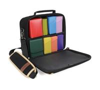 ENHANCE Designer Edition Compact MTG Bag Compatible with Magic the Gathering, Pokemon, Lorcana & more - Small Trading Card Bag with Customizable Interior & Shoulder Strap for Deck Boxes, Dice (Black)