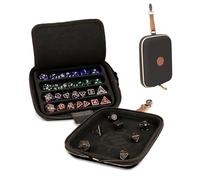 ENHANCE Designer Edition Dice Tray - Stylish Dice Case and Dice Holder for 28+ Dice with EVA Shell Protection - Dice Rolling Tray with Removable Dice Holder for DND, Other RPG Games (Black)