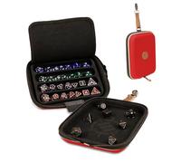 ENHANCE Designer Edition Dice Tray - Stylish Dice Case and Dice Holder for 28+ Dice with EVA Shell Protection - Dice Rolling Tray with Removable Dice Holder for DND, Other RPG Games (Red)