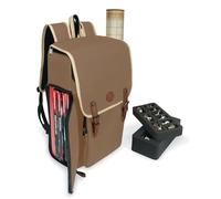 ENHANCE Designer Edition DnD Backpack - Stylish RPG Backpack for Dungeons and Dragons - Travel DnD Bag fits 4 Books and Binder with Miniature Storage, Map Holder, Comfortable Shoulder Straps (Tan)
