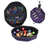 ENHANCE DND Dice Tray and Case - Collector's Edition DND Dice Holder up to 150 D&D Shakers with Hard Shell Exterior and Protective Soft Interior - Rolling Tray Perfect for Game Night (Dragon Purple)