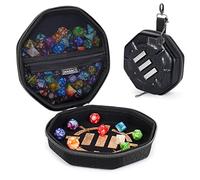 ENHANCE DnD Dice Tray and Case - Collector's Edition DnD Dice Holder up to 150 D&D Shakers with Hard Shell Exterior and Protective Soft Interior - Rolling Tray Perfect for Game Night (Dragon Black)