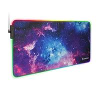 ENHANCE Extra Large LED Gaming Mouse Pad - Soft XXL Desk Mat with 7 RGB Colors, 3 Color Modes, Smart Control, Water Resistant High Speed Tracking Surface - (Galaxy) - Extended Pad - 32 x 14 inches