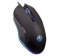 ENHANCE Infiltrate USB Gaming Mouse - 6 Programmable Buttons, Multi-Color RGB LED Lighting, 4 DPI Levels and Braided Nylon Cable - Computer Light Up Mouse with Ergonomic Design and Textured Thumb Grip