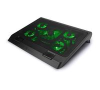 ENHANCE Laptop Gaming Cooler Stand with LED Fans, Adjustable Height & 2 USB Port - 5 Silent High Performance Fans at 2630 RPM and Built-in Bumper - Green