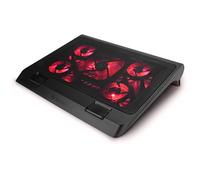 ENHANCE Laptop Gaming Cooler Stand with LED Fans, Adjustable Height and 2 USB Ports - 5 Silent High Performance Fans at 2630 RPM and Built-in Bumper - Red