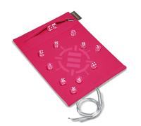 ENHANCE Roll on a Scroll Dice Roller with 12 Piece 6 Sided Dice Set - Premium Soft Dice Case & Color Coordinated 14MM Dice, Dice Holder and Tray Compatible with Yahtzee, Catan, Monopoly, more (Pink)