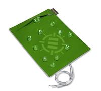 ENHANCE Roll on a Scroll Dice Roller with 12 Piece 6 Sided Dice Set - Premium Soft Dice Case & Color Coordinated 14MM Dice, Dice Holder and Tray Compatible with Yahtzee, Catan, Monopoly, more (Green)